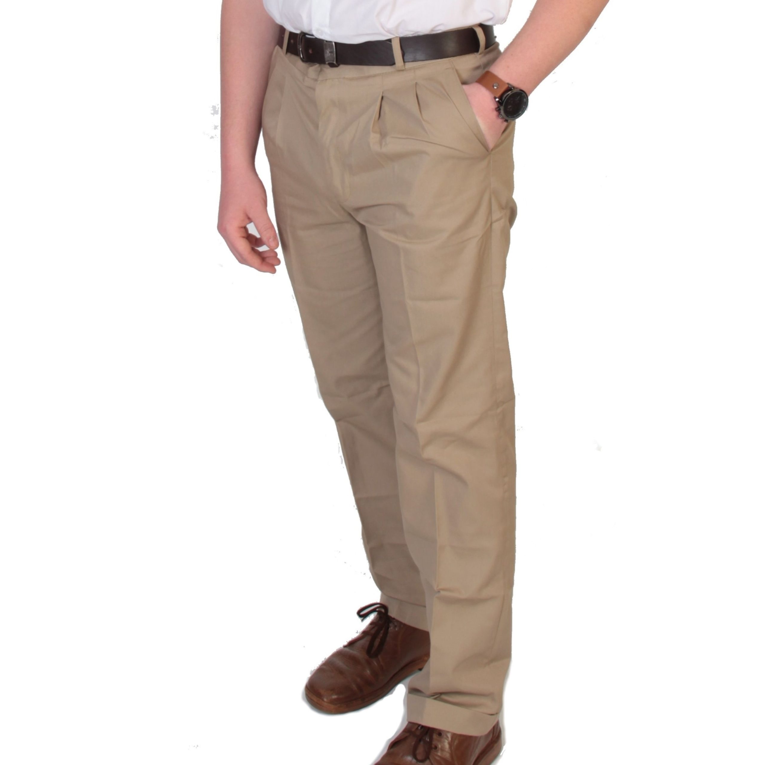 rytrtuytiyuhgfdsafghjkl Boys Khaki Chinos - Image 1